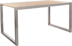 ECONOCO - 60" Long x 36" Wide x 30" High Stationary Display Table - Maple & Satin Chrome (Color), Melamine Top - A1 Tooling