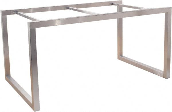 ECONOCO - 60" Long x 36" Wide x 30" High Stationary Display Table Frame - Satin Chrome, Steel Frame - A1 Tooling