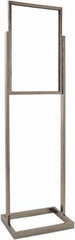 ECONOCO - 14 Inch Wide x 22 Inch High Sign Compatibility, Steel Square Frame Bulletin Sign Holder - Chrome, 56 Inch Holder Height, Holds 1 Sign - A1 Tooling