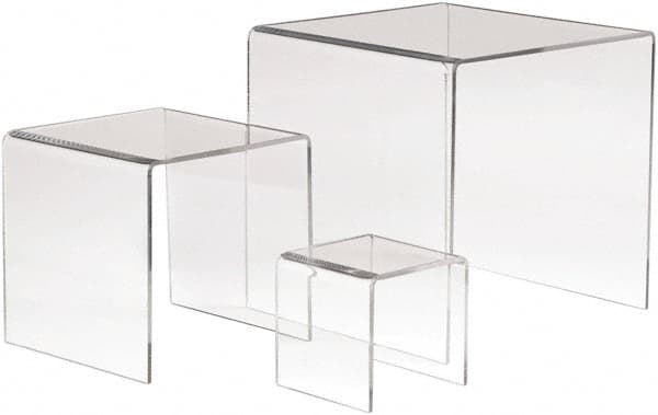 ECONOCO - 3, 5 & 7" High x 3, 5 & 7" Wide x 3, 5 & 7" Deep, Display Riser Plastic Shelving - Clear - A1 Tooling