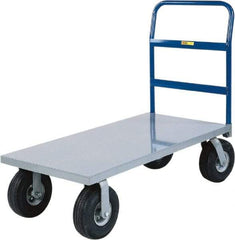 Little Giant - 1,500 Lb Capacity Steel Cushion Load Platform Truck - Steel Deck, 24" OAW, 36" Platform Length x 14" Platform Height, Pneumatic Casters - A1 Tooling