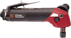 Chicago Pneumatic - 1/4" Collet, Angle Handle, Straight Air Die Grinder - 12,000 RPM, Rear Exhaust, 6 CFM, 2.3 hp, 90 psi, 3/8" Inlet - A1 Tooling