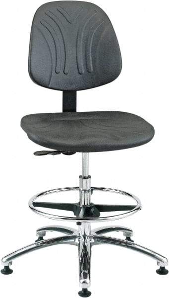 Bevco - 20-1/2 to 30-1/2" High Adjustable Chair - 27" Wide x 27" Deep, Polyurethane Seat, Black - A1 Tooling