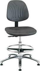 Bevco - 21 to 31" High Adjustable Chair - 27" Wide x 27" Deep, Polyurethane Seat, Black - A1 Tooling