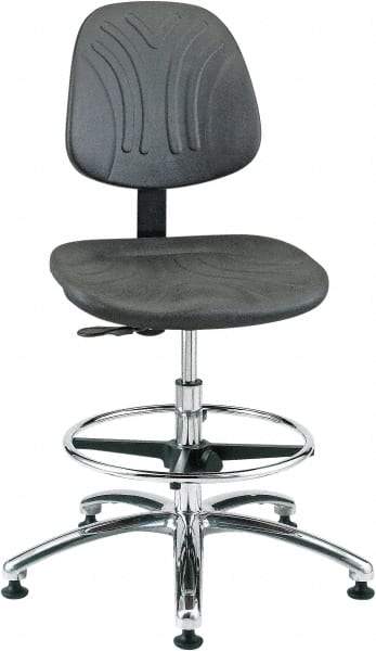 Bevco - 20-1/2 to 30-1/2" High Adjustable Chair - 27" Wide x 27" Deep, Polyurethane Seat, Black - A1 Tooling