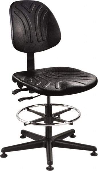 Bevco - 21 to 31" High Adjustable Chair - 27" Wide x 27" Deep, Polyurethane Seat, Black - A1 Tooling