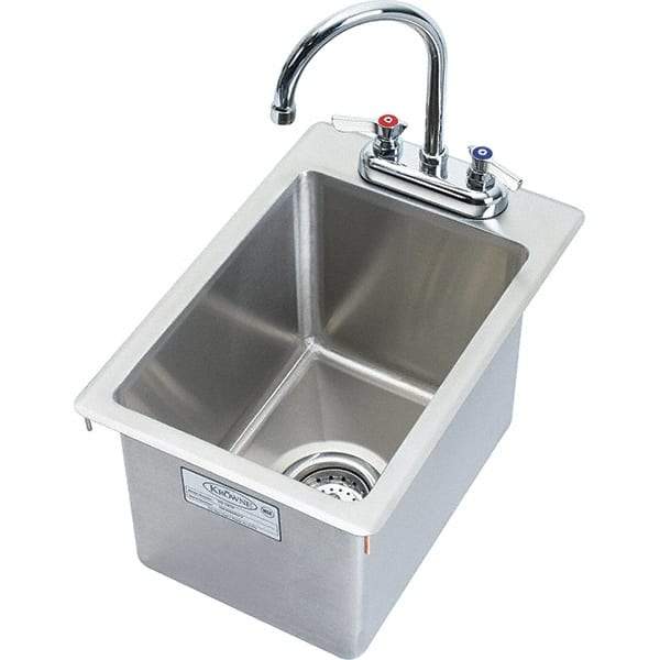 Krowne - 14" Long x 10" Wide Inside, 1 Compartment, Grade 304 Stainless Steel Drop In Sink - 20 Gauge, 9" Long x 12" Wide x 18" High Outside, 9" Deep - A1 Tooling