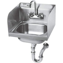 Krowne - 14" Long x 10" Wide Inside, 1 Compartment, Grade 304 Stainless Steel Hand Sink with Side Support - 20 Gauge, 14" Long x 16" Wide x 15" High Outside, 6" Deep - A1 Tooling