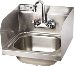 Krowne - 14" Long x 10" Wide Inside, 1 Compartment, Grade 304 Stainless Steel Hand Sink with Side Support - 20 Gauge, 14" Long x 16" Wide x 15" High Outside, 6" Deep - A1 Tooling