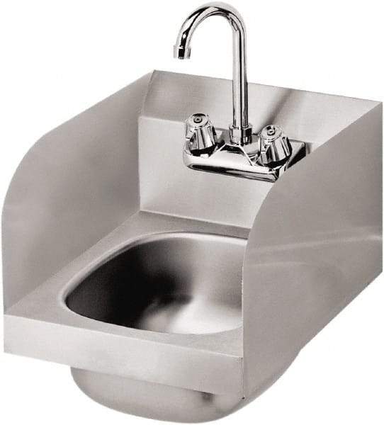 Krowne - 14" Long x 10" Wide Inside, 1 Compartment, Grade 304 Stainless Steel Hand Sink with Side Support - 20 Gauge, 12" Long x 12" Wide x 17" High Outside, 6" Deep - A1 Tooling