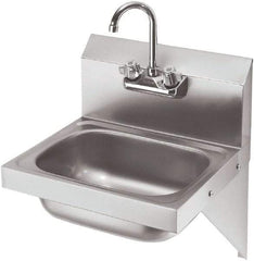 Krowne - 10" Long x 14" Wide Inside, 1 Compartment, Grade 304 Stainless Steel Hand Sink with Side Support - 20 Gauge, 20" Long x 16" Wide x 15" High Outside, 6" Deep - A1 Tooling