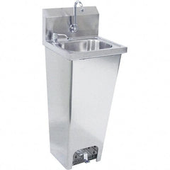 Krowne - 10" Long x 14" Wide Inside, 1 Compartment, Grade 304 Stainless Steel Hand Sink with Foot Pedal - 20 Gauge, 15" Long x 16" Wide x 32" High Outside, 6" Deep - A1 Tooling