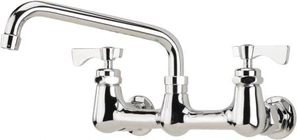 Krowne - Wall Mount, Low Arc Service Sink Faucet - Two Handle, Color Coded, Blade Handle, Swing Spout and Nozzle, No Drain - A1 Tooling