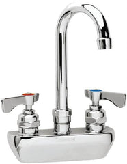 Krowne - Wall Mount, High Arc Service Sink Faucet - Two Handle, Color Coded, Blade Handle, Gooseneck Spout and Nozzle, No Drain - A1 Tooling