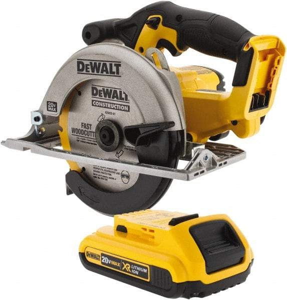 DeWALT - 20 Volt, 6-1/2" Blade, Cordless Circular Saw - 3,700 RPM, Lithium-Ion Batteries Included - A1 Tooling