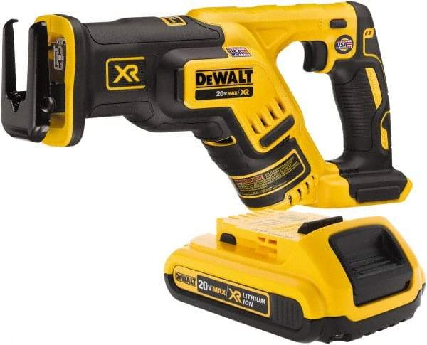 DeWALT - 20V, 0 to 2,900 SPM, Cordless Reciprocating Saw - 1-1/8" Stroke Length, 14-1/2" Saw Length, 1 Lithium-Ion Battery Included - A1 Tooling