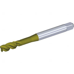 Kennametal - M8x1.00 Metric Fine 3 Flute 6H Modified Bottoming Spiral Flute Tap - Vanadium High Speed Steel, Oxide Finish, 90mm OAL, Right Hand Flute, Right Hand Thread - Exact Industrial Supply