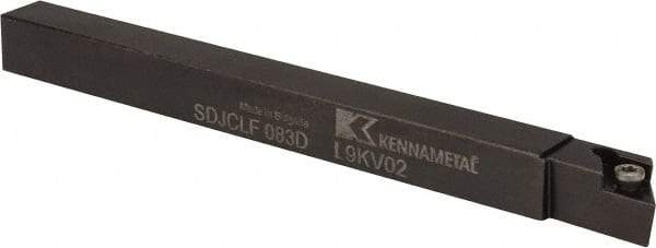 Kennametal - SDJC, Left Hand Cut, 3° Lead Angle, 1/2" Shank Height x 1/2" Shank Width, Neutral Rake Indexable Turning Toolholder - 6" OAL, DC..32.5. Insert Compatibility, Series Screw-On - A1 Tooling