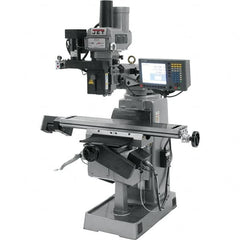 Jet - 9" Table Width x 49" Table Length, Variable Speed Pulley Control, 3 Phase Knee Milling Machine - R8 Spindle Taper, 3 hp - A1 Tooling