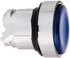 Schneider Electric - 22mm Mount Hole, Flush, Pushbutton Switch Only - Round, Blue Pushbutton, Nonilluminated, Momentary (MO) - A1 Tooling