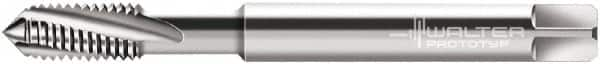 Walter-Prototyp - #6-40 UNF 3 Flute 2B Modified Bottoming Spiral Flute Tap - Powdered Metal, Bright Finish, 56mm OAL, Right Hand Flute, Right Hand Thread, Series 23416 - Exact Industrial Supply