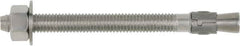 Powers Fasteners - 7/8" Diam, 7/8" Drill, 8" OAL, 2-3/4" Min Embedment Wedge Expansion Concrete Anchor - 304 Stainless Steel, Hex Head, Hex Drive, 4-3/4" Thread Length - A1 Tooling