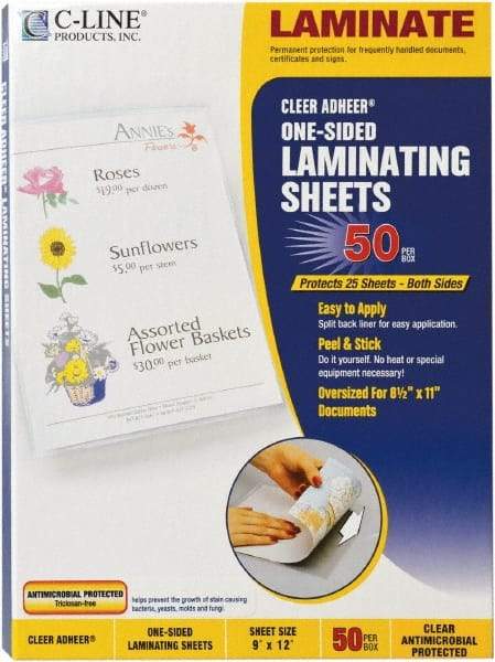 C-LINE - 50 Self-Laminating Sheets - 3 mil Thick x 9" Wide x 1' Long - A1 Tooling