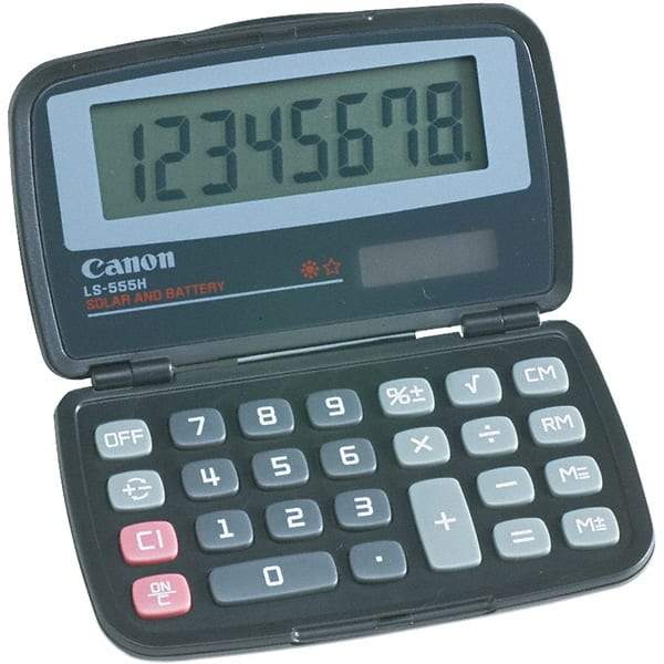 Canon - 8-Digit LCD 8 Function Handheld Calculator - 4-3/8 x 2-3/4 Display Size, Black, Solar & Battery Powered - A1 Tooling