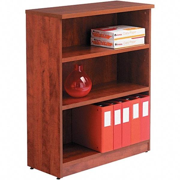 ALERA - 3 Shelf, 39.38" High x 31-3/4" Wide Bookcase - 14" Deep, Woodgrain Laminate, Medium Cherry - A1 Tooling