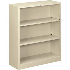 Hon - 3 Shelf, 41" High x 34-1/2" Wide Bookcase - 12-5/8" Deep, Steel, Putty - A1 Tooling