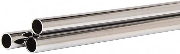 ECONOCO - 60" Max Width Round Tubing Closet Rod - 1.062" Diam, Chrome Finish - A1 Tooling