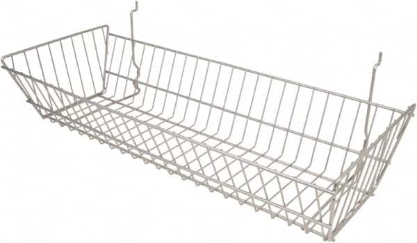 ECONOCO - 10" Deep, Rectangular Steel Peg Board/Slatwall Basket - 24" Wide x 5" High - A1 Tooling