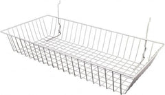 ECONOCO - 12" Deep, Rectangular Steel Peg Board/Slatwall Basket - 24" Wide x 4" High - A1 Tooling