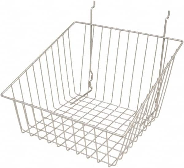 ECONOCO - 12" Deep, Square Steel Peg Board/Slatwall Basket - 12" Wide x 8" High - A1 Tooling