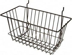 ECONOCO - 6" Deep, Rectangular Steel Peg Board/Slatwall Basket - 12" Wide x 6" High - A1 Tooling