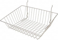 ECONOCO - 12" Deep, Rectangular Steel Peg Board/Slatwall Basket - 15" Wide x 5" High - A1 Tooling