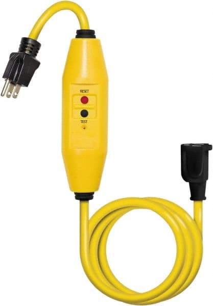 Tower - 1 Outlet, 125 Volt, 15 Amp Rating, 4 to 6 mA Max Surge, Plug In, Automatic, Commercial, Industrial GFCI - 6 Ft. Long Cord, 5-15P and R NEMA Configuration, Polycarbonate Housing - A1 Tooling