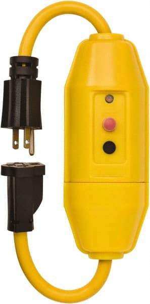 Tower - 1 Outlet, 125 Volt, 15 Amp Rating, 4 to 6mA Max Surge, Plug In, Manual, Commercial, Industrial GFCI - 1-1/2 Ft. Long Cord, 5-15P and R NEMA Configuration, Polycarbonate Housing - A1 Tooling