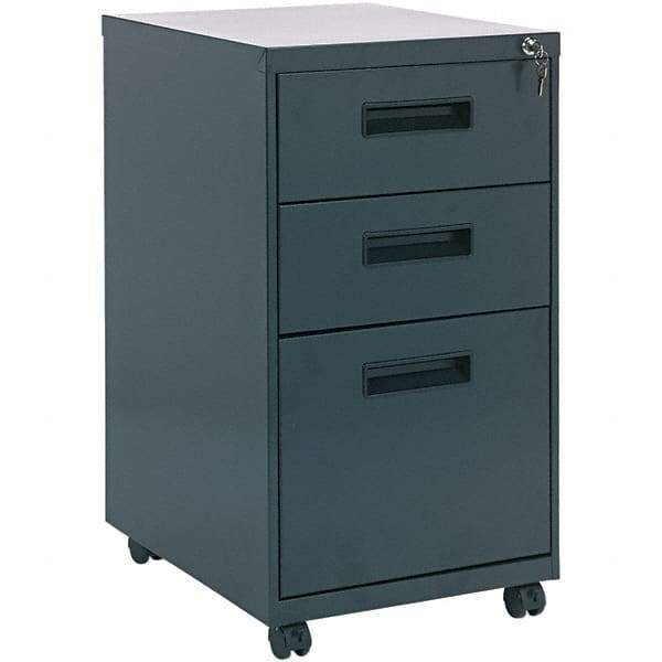 ALERA - 14" Wide x 27-3/4" High x 19-1/8" Deep, 3 Drawer Pedestal - Steel, Charcoal - A1 Tooling