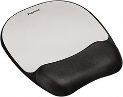 FELLOWES - 7-15/16" x 9-1/4" Black & Silver Mouse Pad/Wrist Rest - Use with Computer, Laptop - A1 Tooling