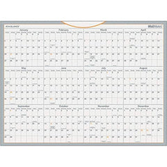 AT-A-GLANCE - 1 Sheet, 24 x 18", Erasable Wall Calendar - Gray, White & Orange - A1 Tooling