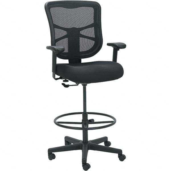 ALERA - 51-5/8" High Stool - 25.63" Wide x 26" Deep, Fabric Mesh Seat, Black - A1 Tooling