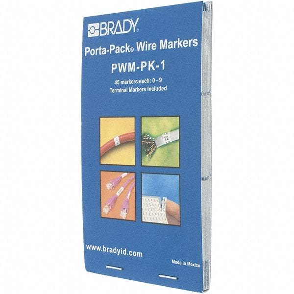 Brady - Nylon Cable Tag - NMBRS 0-9 WHT/BLK WIRE MARKER BOOK - A1 Tooling