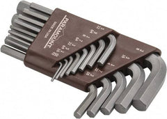 Paramount - 13 Piece L-Key Short Arm Hex Key Set - Hex Range 0.05 to 3/8", Steel - A1 Tooling