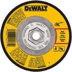 DeWALT - 24 Grit, 6" Wheel Diam, 1/4" Wheel Thickness, Type 27 Depressed Center Wheel - Aluminum Oxide, Resinoid Bond, 10,100 Max RPM - A1 Tooling