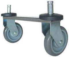 Value Collection - 5" Diam x 1-1/4" Wide, Polyurethane Rigid Caster - 600 Lb Capacity, Friction Ring Stem Mount - A1 Tooling