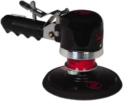 PRO-SOURCE - 12,000 OPM, 3 CFM Air Consumption, 90 psi Air Pressure, Palm Air Orbital Sander - Round Pad, 1/4 NPT Inlet - A1 Tooling