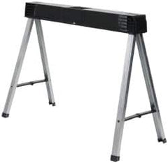 Stanley - Galvanized Sheet Metal & Polypropylene Foldup Sawhorse - Silver/Black & Yellow, For 2 x 4" Construction Applications - A1 Tooling