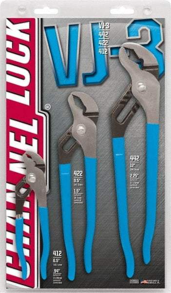 Channellock - 3 Piece Tongue & Groove Plier Set - Comes in Display Card - A1 Tooling