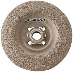 Camel Grinding Wheels - 24 Grit, 4-1/2" Wheel Diam, 1/4" Wheel Thickness, Type 29 Depressed Center Wheel - Diamond, 13,300 Max RPM - A1 Tooling